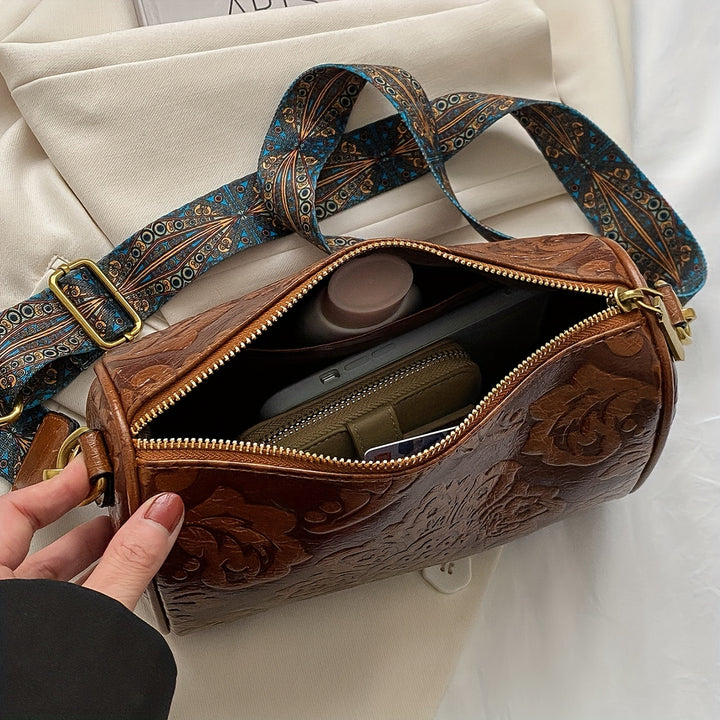 Baroque Bloom Barrel Bag