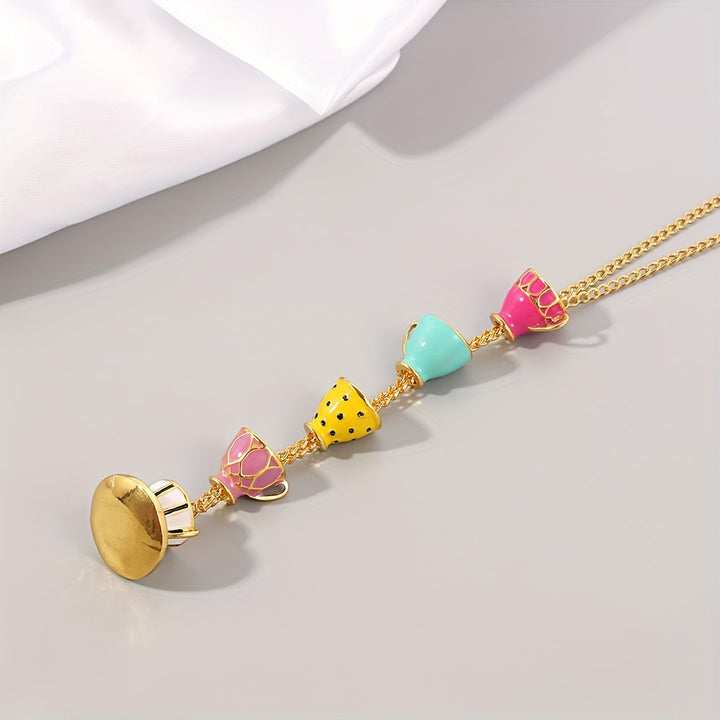Garden Tea Cups Necklace