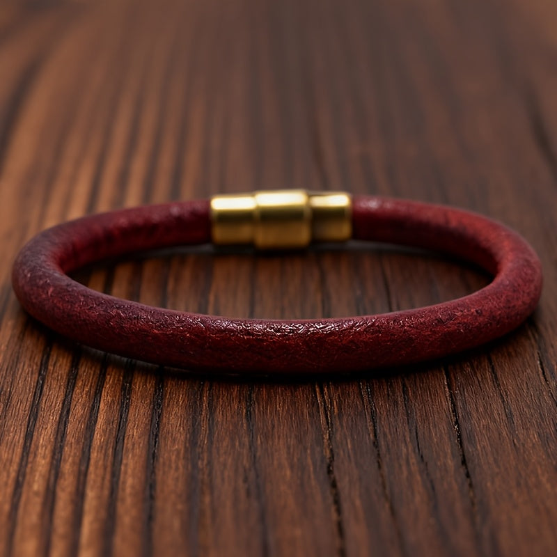 Lock In Leather Bracelet