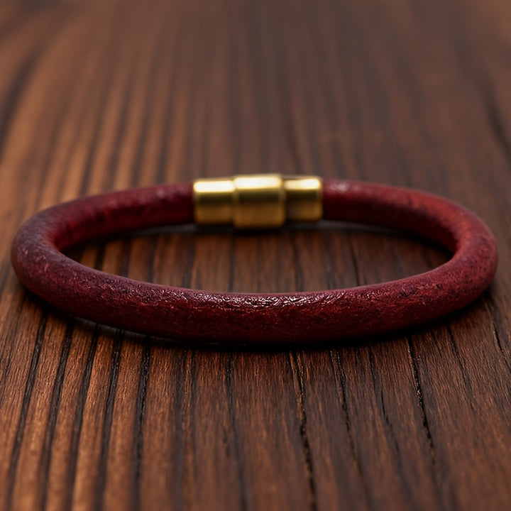 Lock In Leather Bracelet