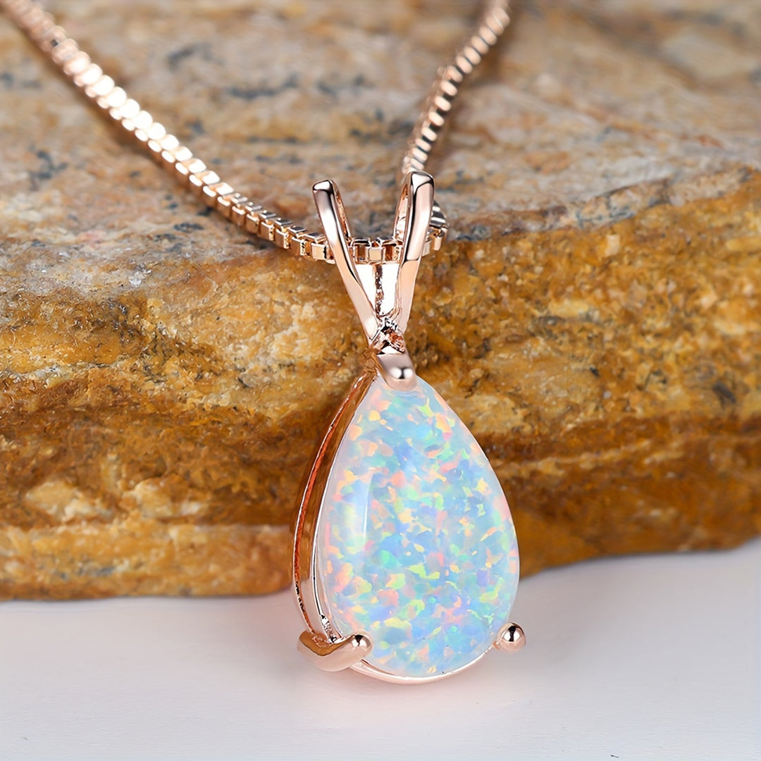 Opal Teardrop Necklace
