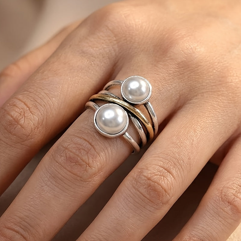Twin Pearl Wrap Ring