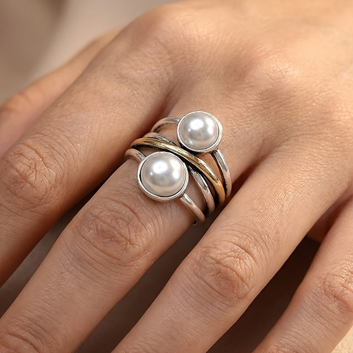 Twin Pearl Wrap Ring