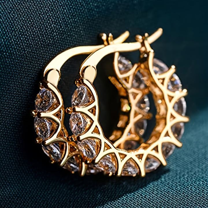 Crown Crystal Hoops