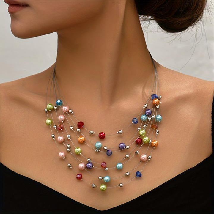 Carnival Pearl Layer Necklace