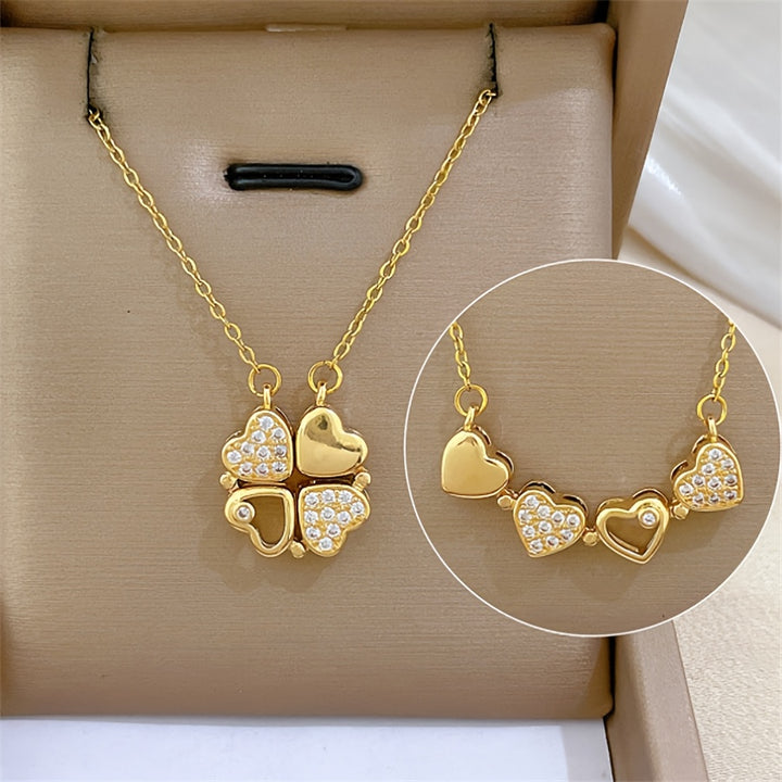 Lucky Clover Heart Necklace