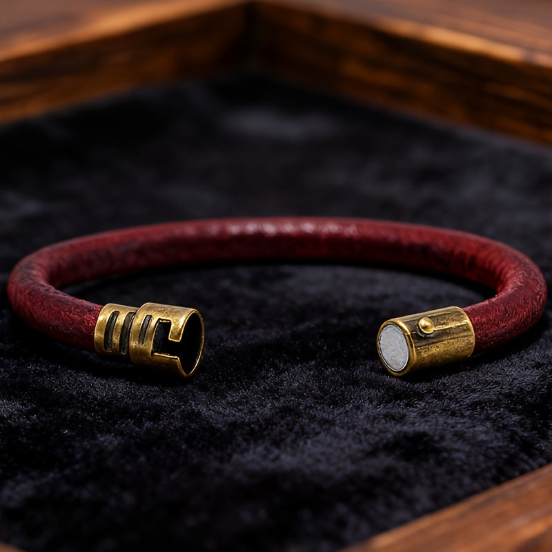 Lock In Leather Bracelet