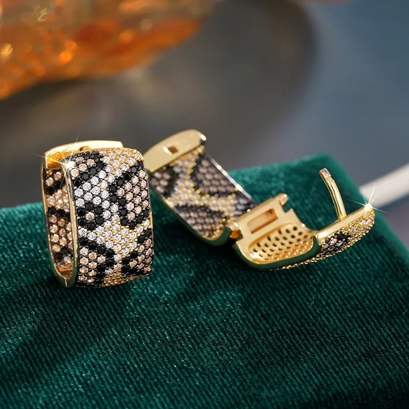 Pavé Leopard Huggies