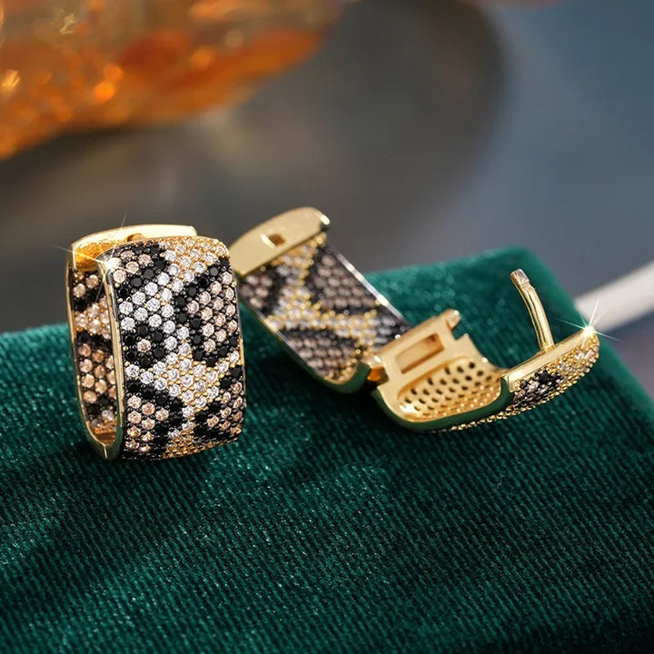 Pavé Leopard Huggies