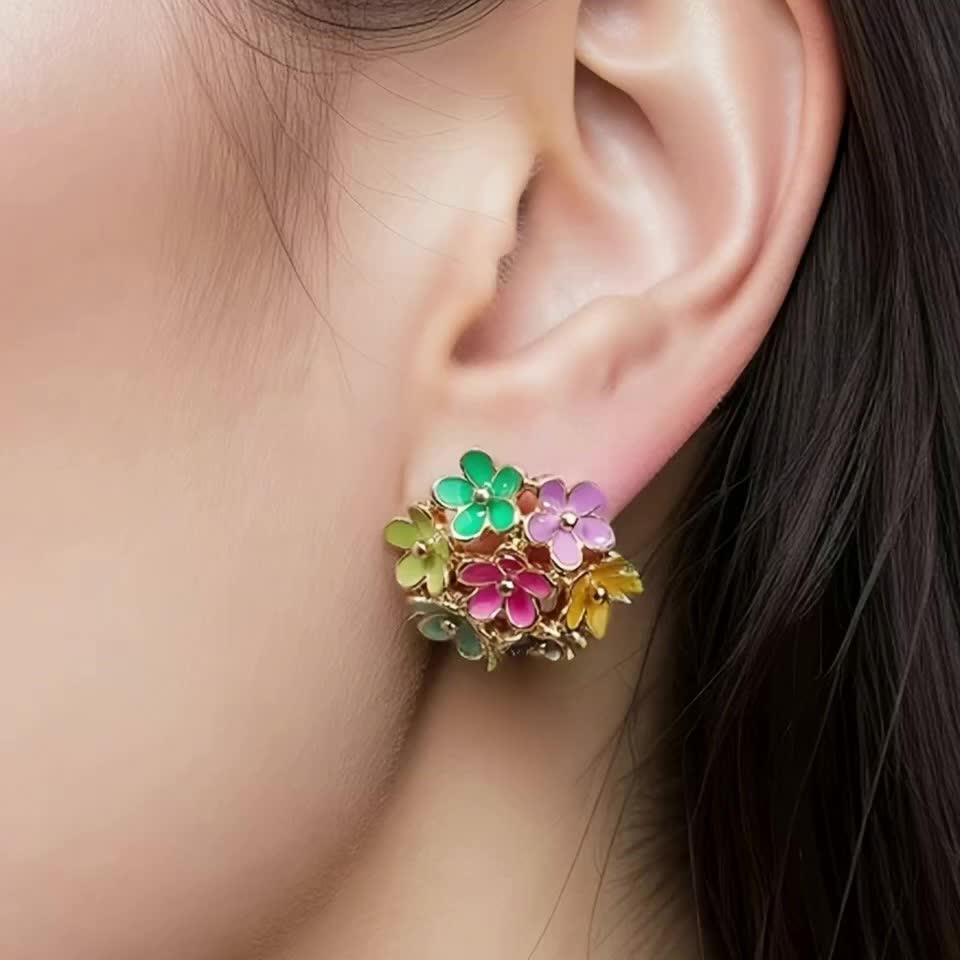 Wildflower Enamel Studs