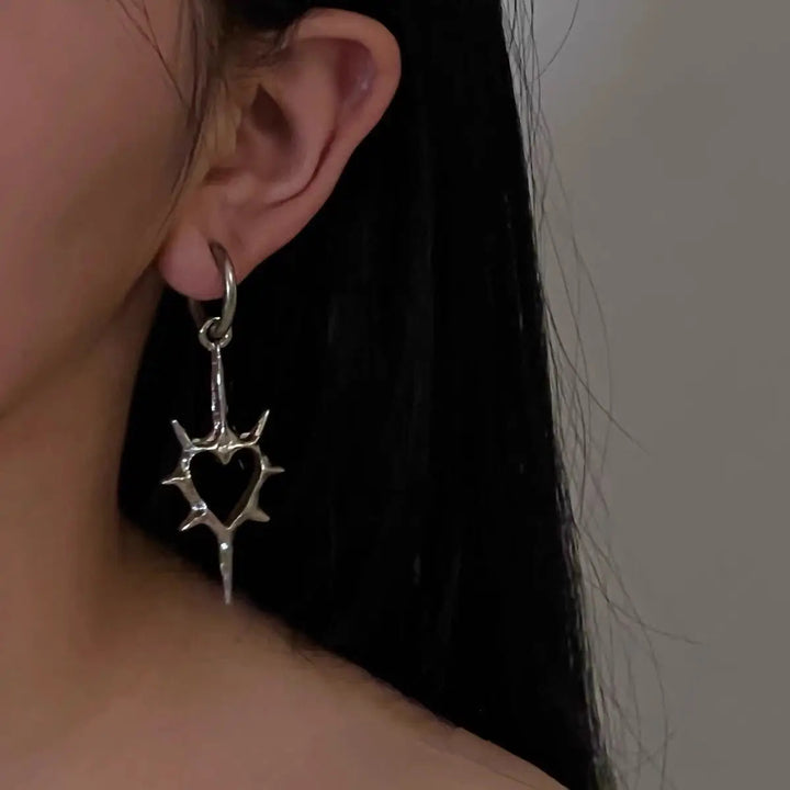 Bed Of Thorns Heart Earrings