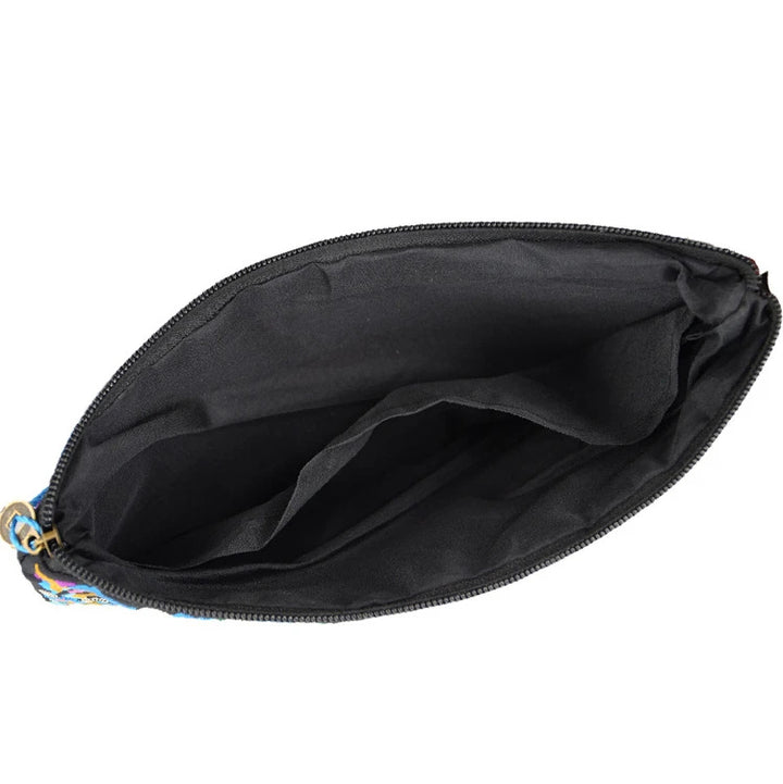 Embroidered Tassel Clutch