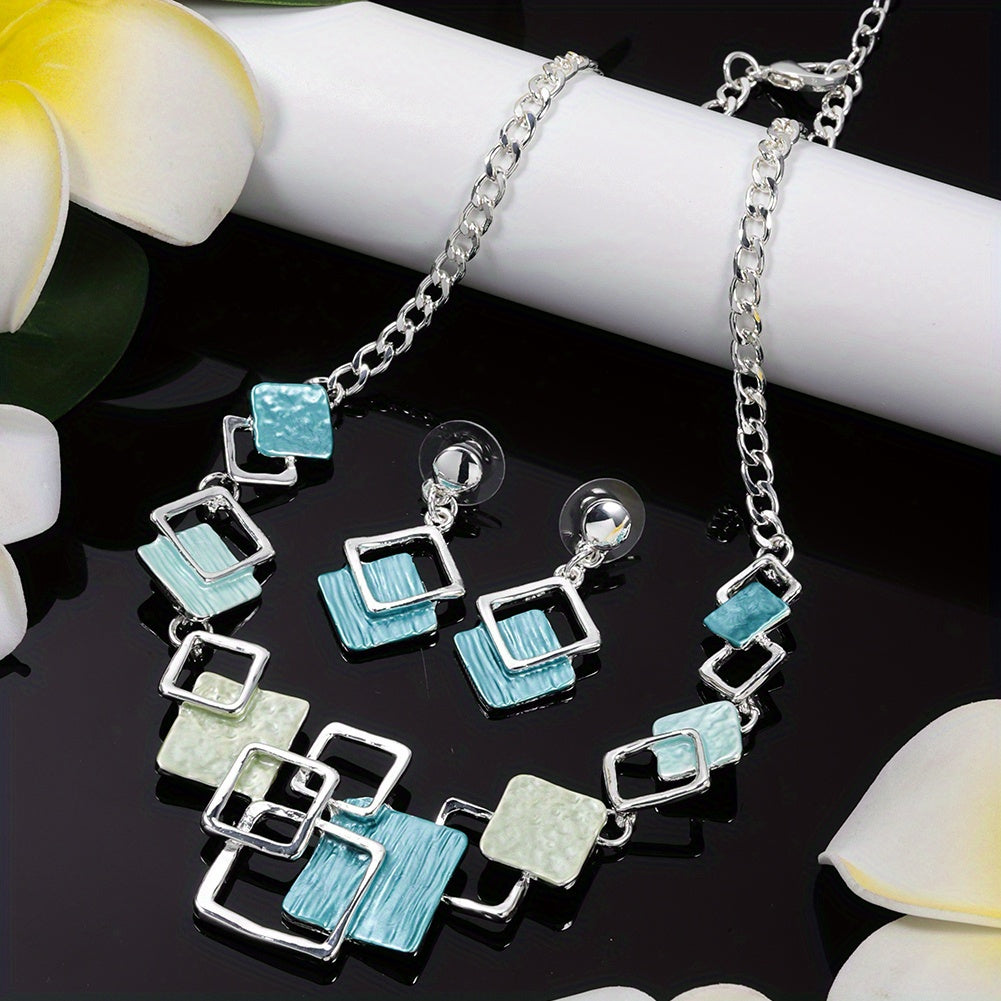 Gallery Squares Necklace & Earring Set