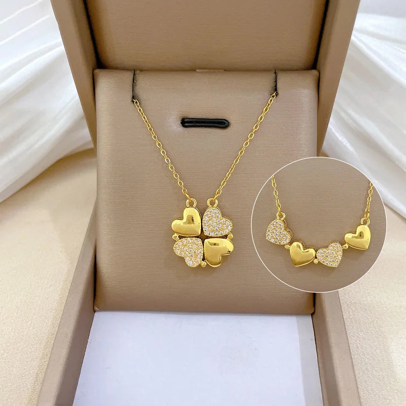 Lucky Clover Heart Necklace