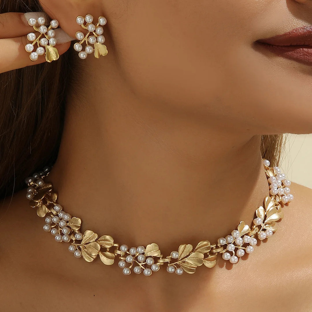 Pearl Vine Necklace & Earring Set