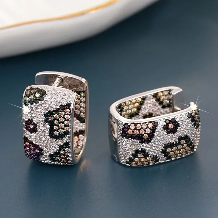 Pavé Leopard Huggies