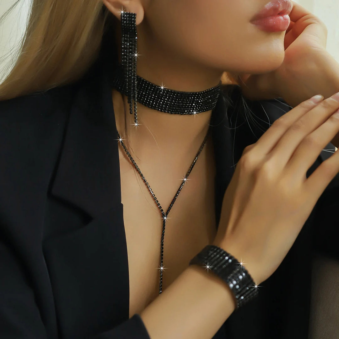 Noir Tassel Jewelry Set