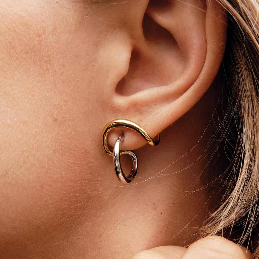 Two-Tone Arc Earrings