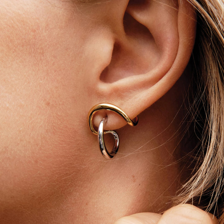 Two-Tone Arc Earrings