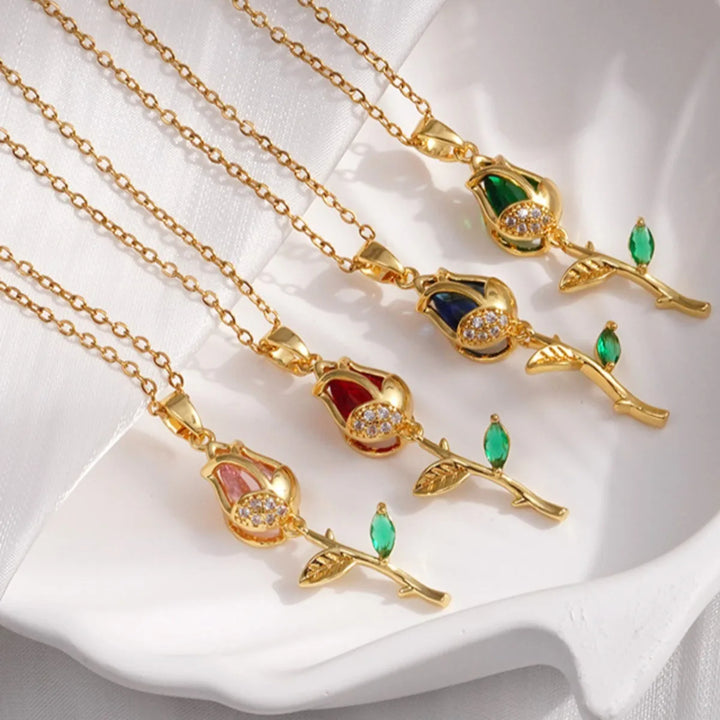 Fleur Drop Pendant Necklace