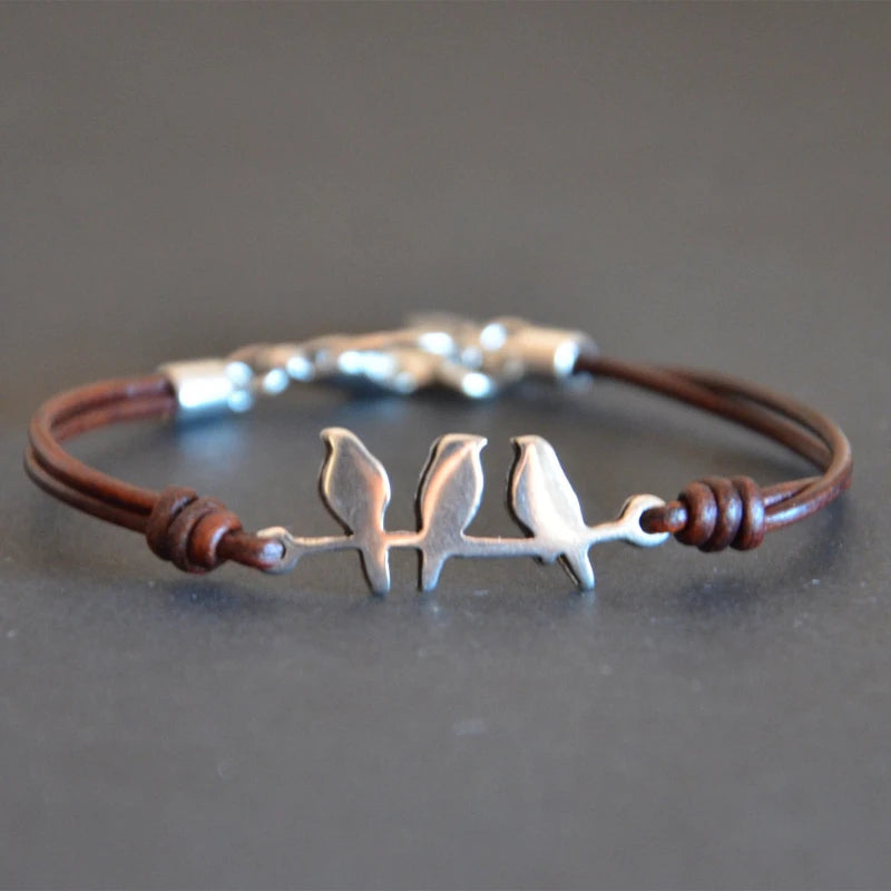 Love Birds Leather Bracelet