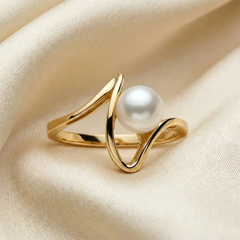Twist & Pearl Ring