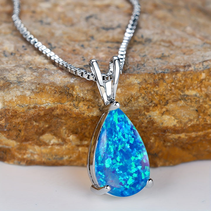 Opal Teardrop Necklace