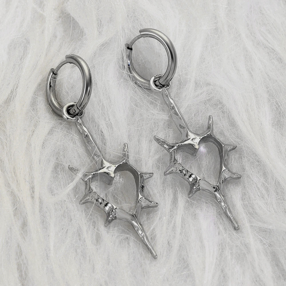 Bed Of Thorns Heart Earrings