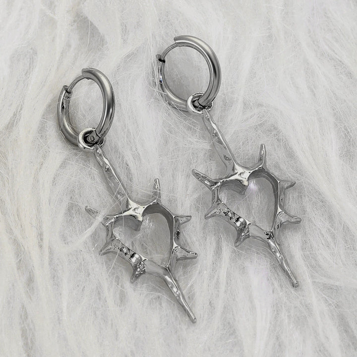 Bed Of Thorns Heart Earrings