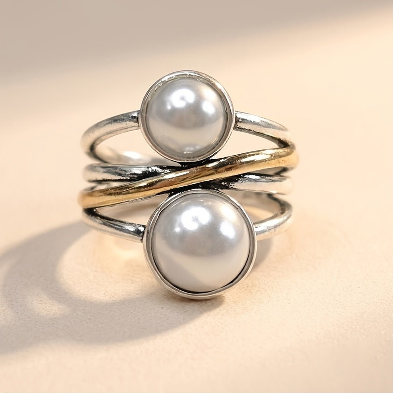 Twin Pearl Wrap Ring