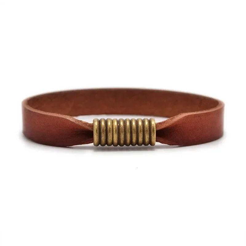 Lock In Leather Bracelet