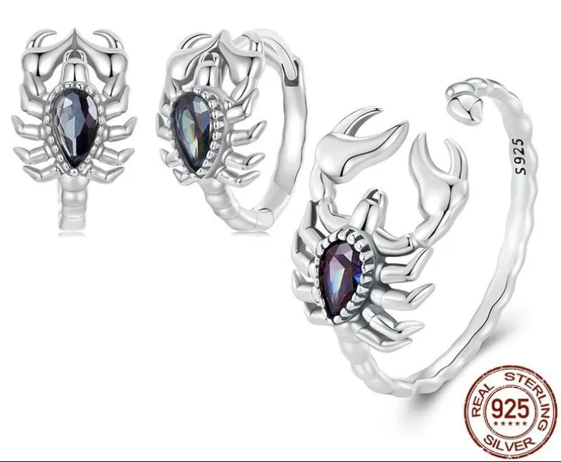 Scorpion Sting Earring & Ring Set