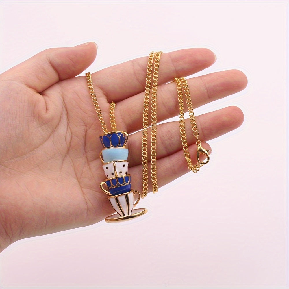 Garden Tea Cups Necklace