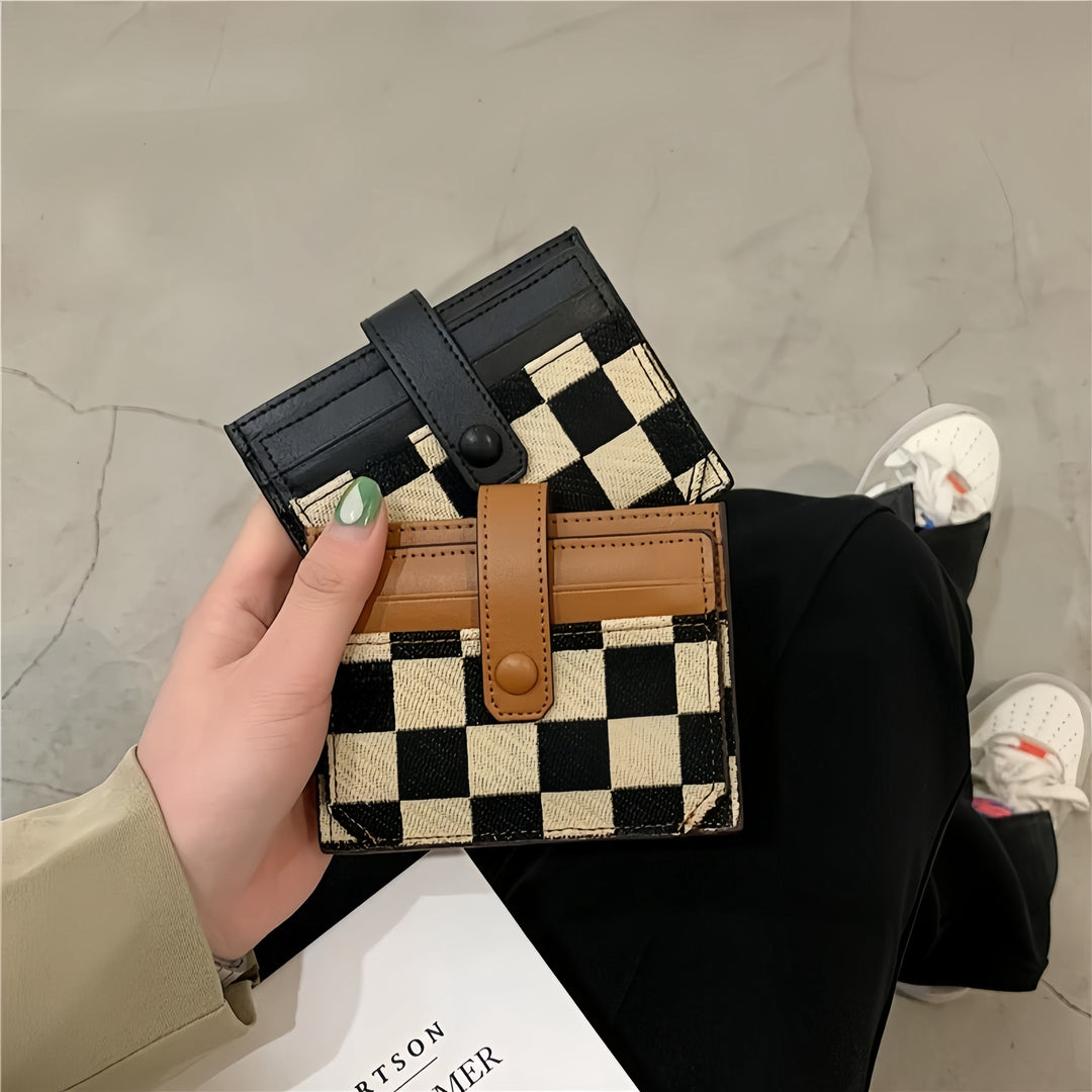 Camden Checkered Card Holder