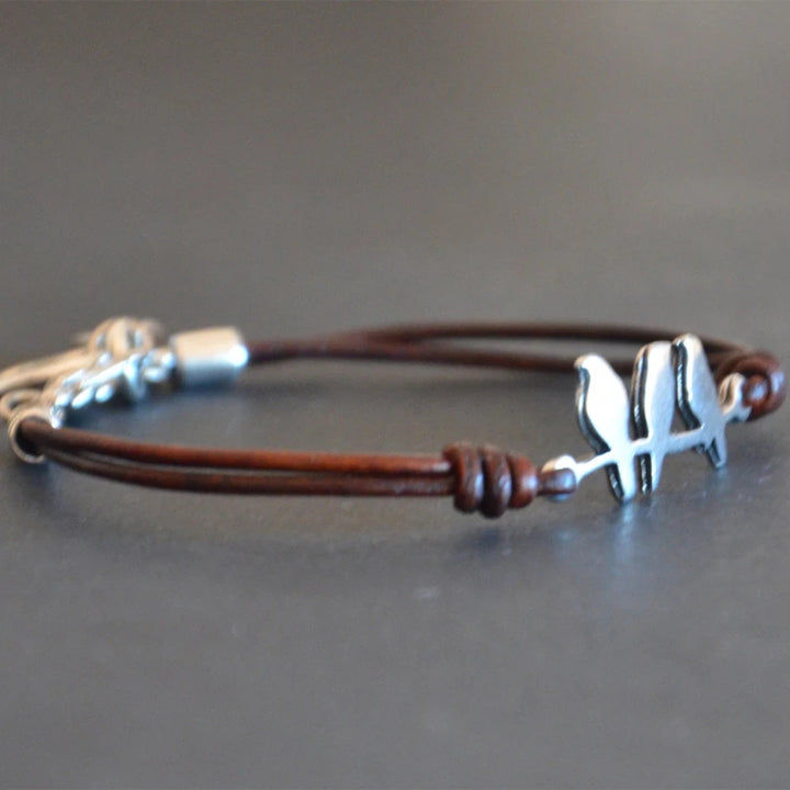 Love Birds Leather Bracelet