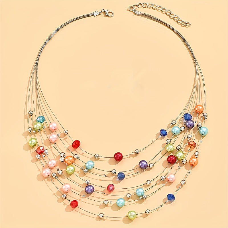 Carnival Pearl Layer Necklace