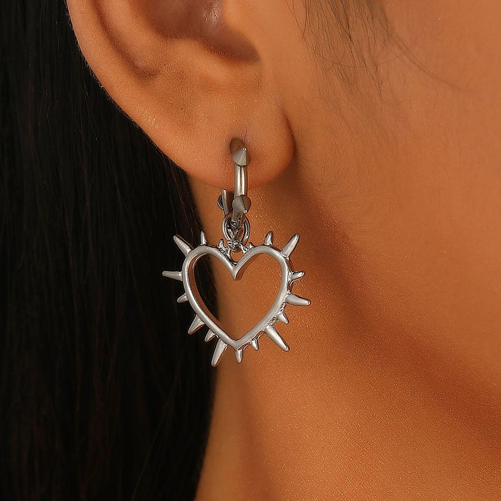Bed Of Thorns Heart Earrings