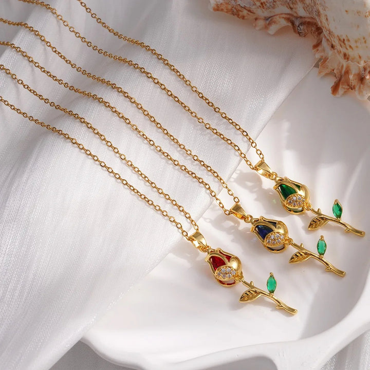 Fleur Drop Pendant Necklace