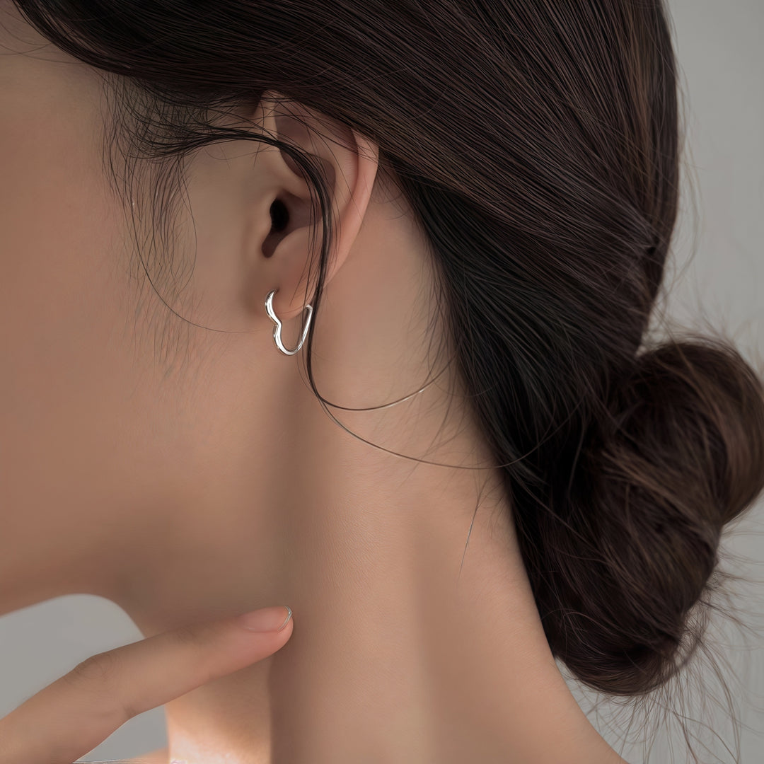 Sweetheart Huggie Hoops