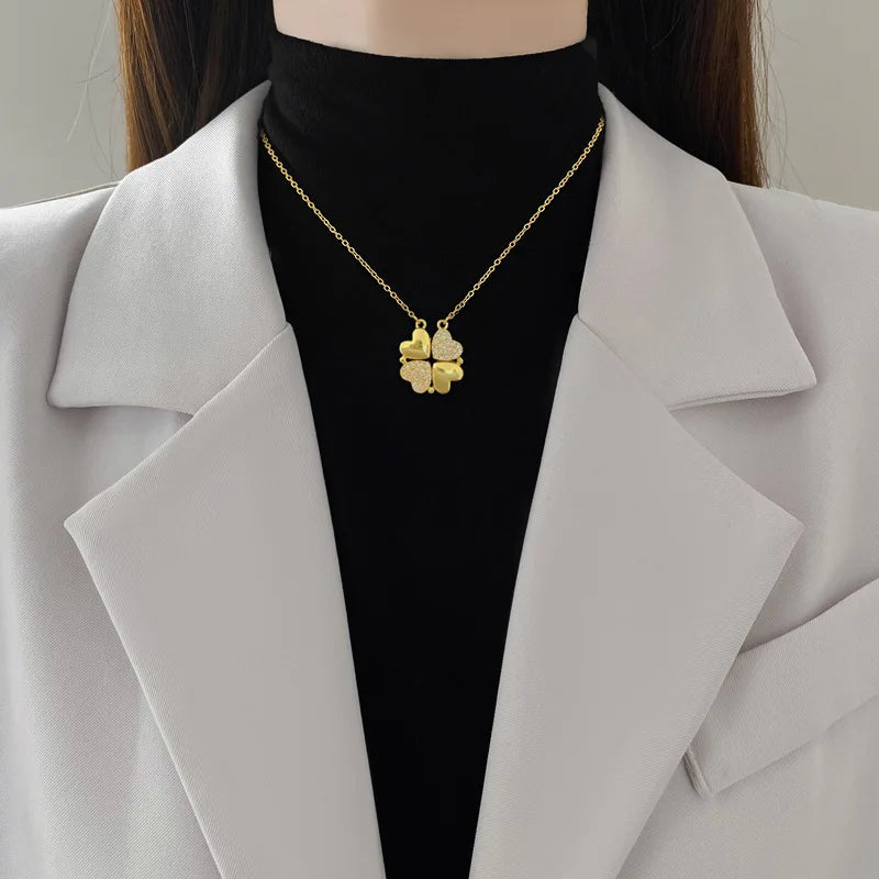 Lucky Clover Heart Necklace