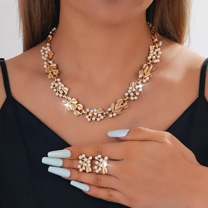 Pearl Vine Necklace & Earring Set