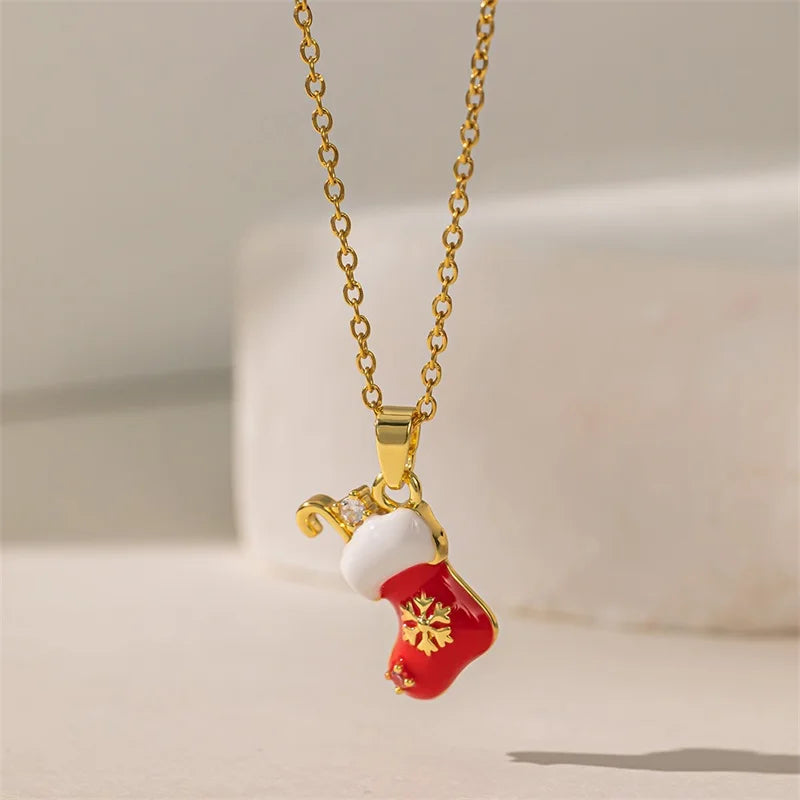 Golden Noel Charm Necklace