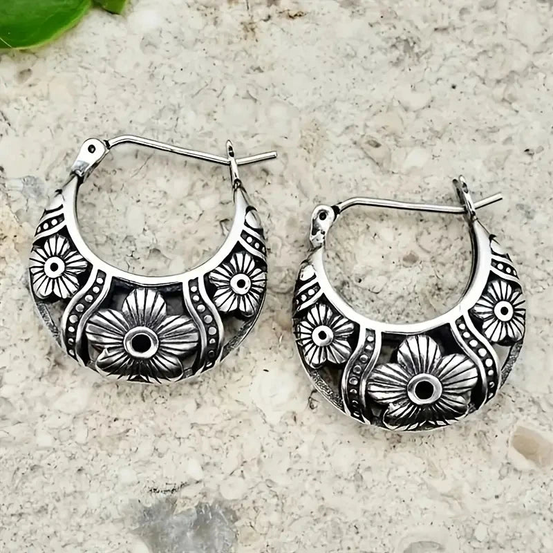 Moonflower Hoop Earrings