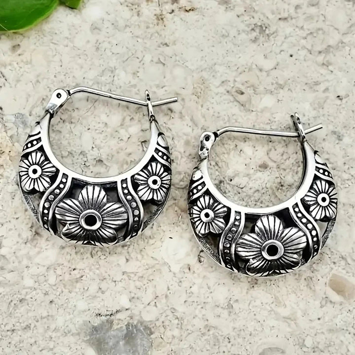 Moonflower Hoop Earrings