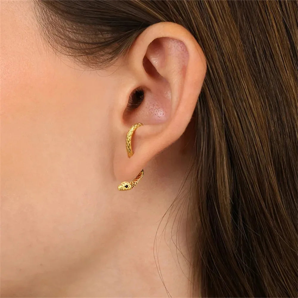 Serpent Curve Stud Earrings