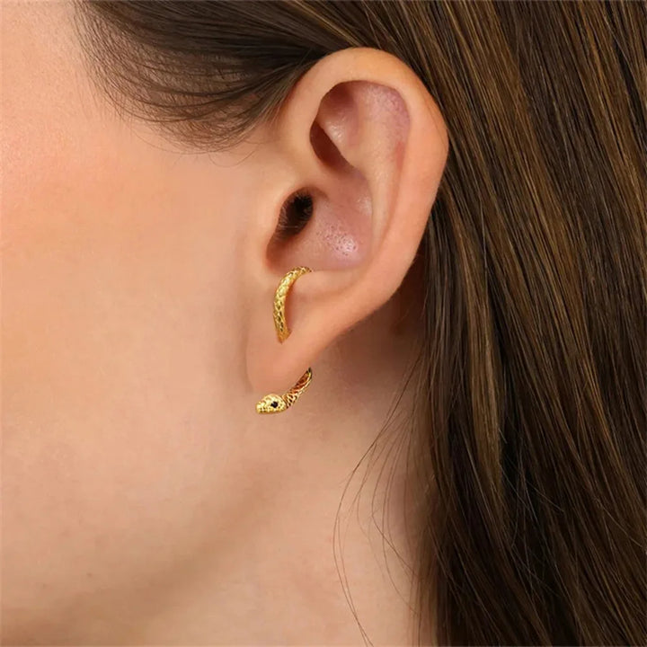 Serpent Curve Stud Earrings
