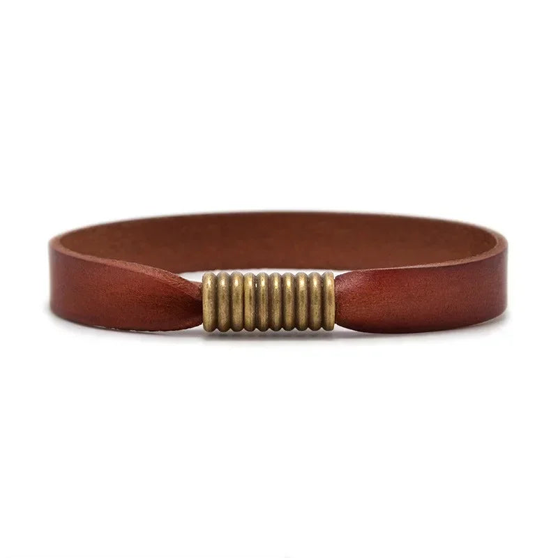 Lock In Leather Bracelet