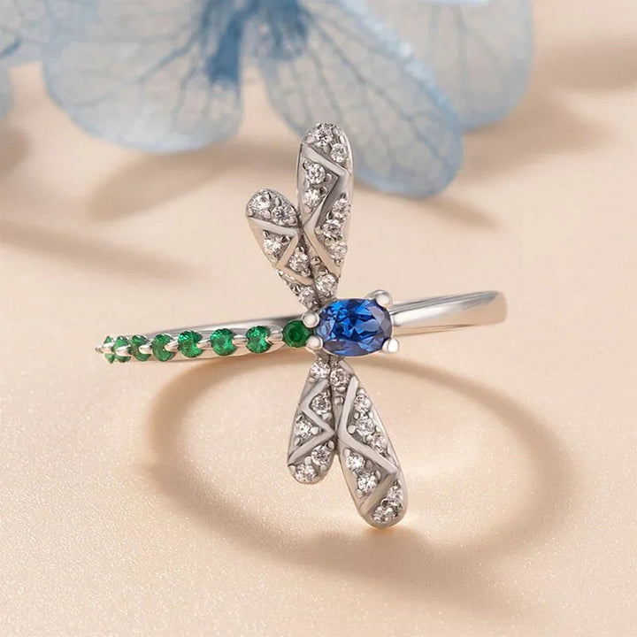 Emerald Trail Dragonfly Ring