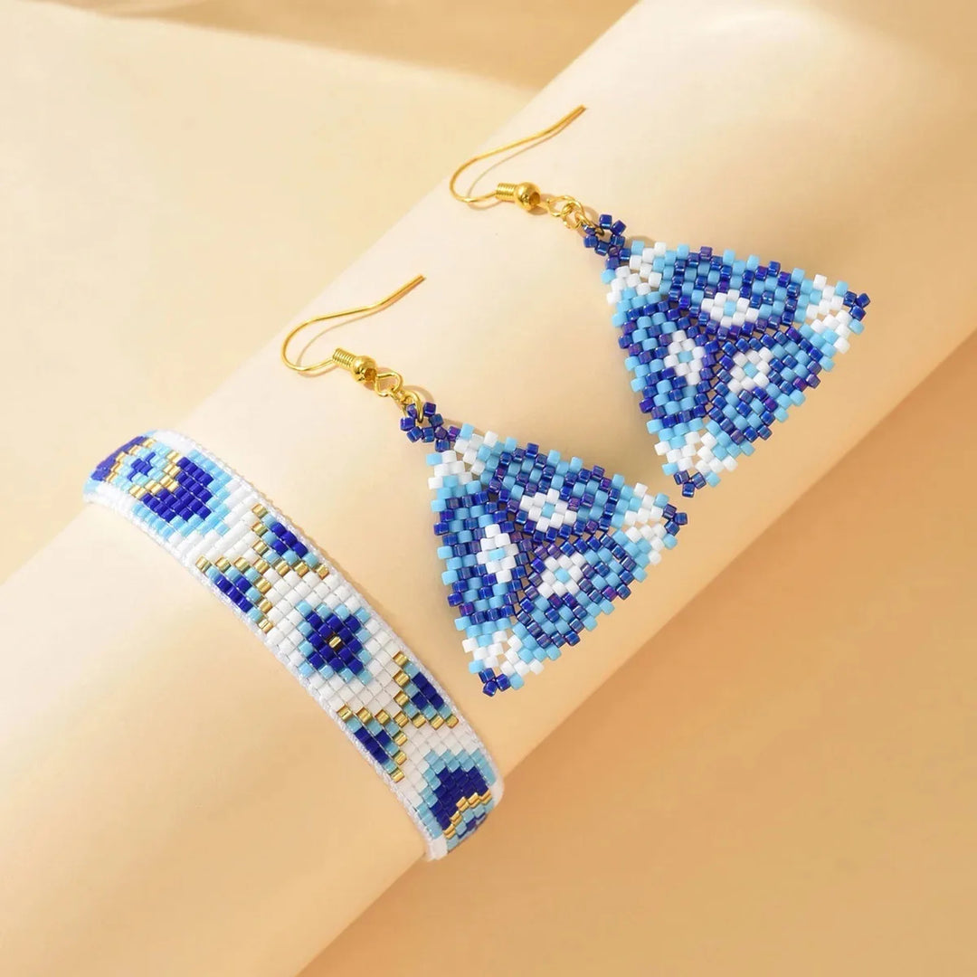 Nazar Earring & Bracelet Set