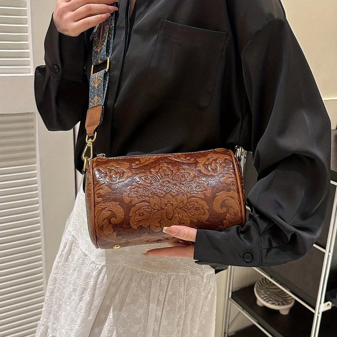 Baroque Bloom Barrel Bag